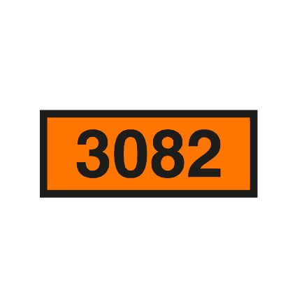 Die Warntafel ist mit der UN-Nummer 3082 vorgedruckt. Diese darf nur verwendet werden, wenn Container mit Gütern der UN1263, in einer Menge von mehr als 4000 kg beladen werden. Permanentkleber mit einer Haltbarkeit von 3 Jahren im Innen- und Außenbereich.