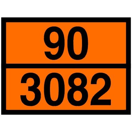 Die orangenfarbene Warntafel 90/3082 ist für den Transport auf der Straße in Tankcontainern, ortsbeweglichen Tanks, MEGC und Beförderung fester Gefahrstoffe in loser Schüttung anzuwenden. Permanentkleber mit Haltbarkeit von 5 Jahren innen und außen.