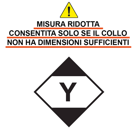 Die Begrenzte-Mengen-Markierung (LQ) ist mit “Y” gedruckt. Permanentkleber mit einer Haltbarkeit von 2 Jahren im Innen- und Außenbereich.