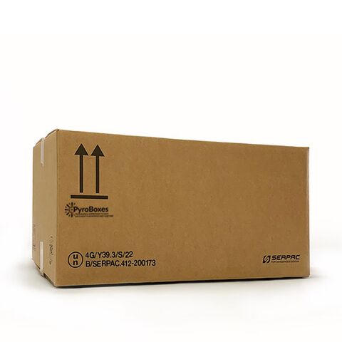 Die PyroBox FW20 ist eine der Schachteln der Serpac PyroBoxes-Reihe, die für den Versand einiger Sprengstoffe der Klasse 1 bestimmt ist. Geeignet für den Versand von Feuerwerkskörpern gemäß den Bestimmungen von ADR, RID, ADN, IMDG und ICAO-TI/IATA.